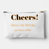 Pochette À Accessoires Joyeux 21e anniversaire nom date simple minimal (Verso)