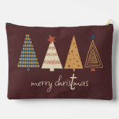 Pochette À Accessoires Joyeux arbres de Noël Brown (Verso)
