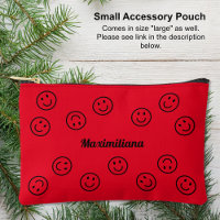 Joyeux visages noir sur la poche d'accessoires Red