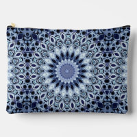 Kaleidoscope Mandala Motif Bleu et Blanc