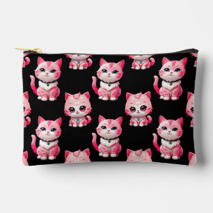 Pochette À Accessoires Kawaii Rose Kitty Cats Design