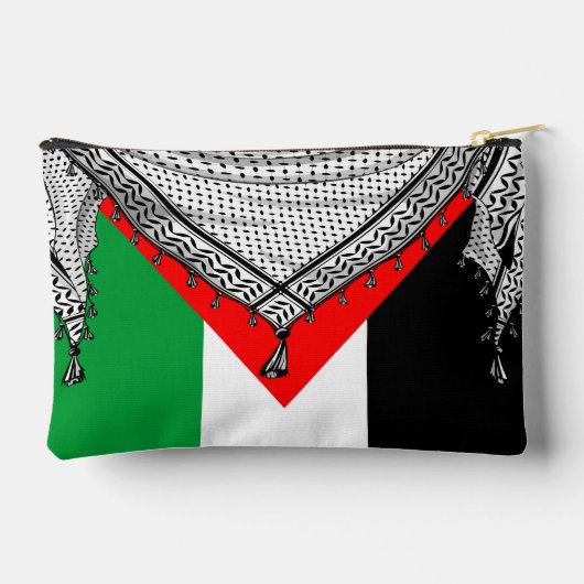 Pochette À Accessoires Keffiyeh Écharpe palestinienne tissu traditionnel (Verso)