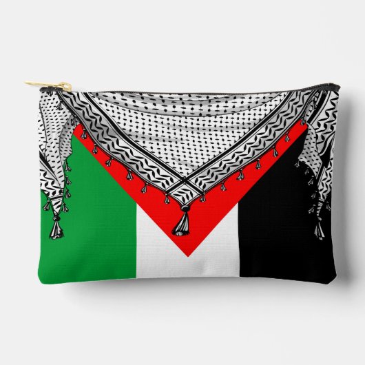 Pochette À Accessoires Keffiyeh Écharpe palestinienne tissu traditionnel (Recto)