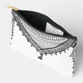 Pochette À Accessoires Keffiyeh Écharpe palestinienne tissu traditionnel (Ouvrir)