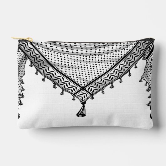 Pochette À Accessoires Keffiyeh Écharpe palestinienne tissu traditionnel (Recto)