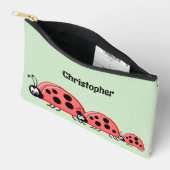 Pochette À Accessoires Kids cute ladybugs add a name red green (Ouvrir)