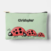 Pochette À Accessoires Kids cute ladybugs add a name red green (Recto)