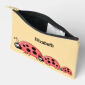 Pochette À Accessoires Kids cute ladybugs add a name red peach (Ouvrir)