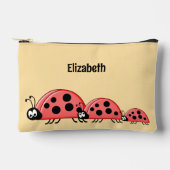 Pochette À Accessoires Kids cute ladybugs add a name red peach (Recto)