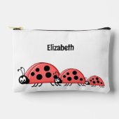 Pochette À Accessoires Kids cute ladybugs add a name red white (Recto)