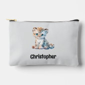 Pochette À Accessoires Kids cute leopard add a name grey black (Recto)