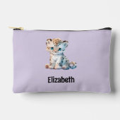 Pochette À Accessoires Kids cute leopard add a name purple black (Recto)