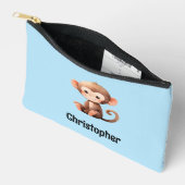 Pochette À Accessoires Kids cute monkey add a name blue black (Ouvrir)
