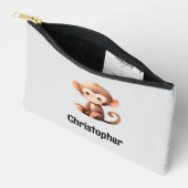 Pochette À Accessoires Kids cute monkey add a name grey black (Ouvrir)
