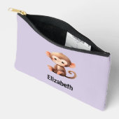 Pochette À Accessoires Kids cute monkey add a name purple black (Ouvrir)