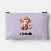 Pochette À Accessoires Kids cute monkey add a name purple black (Recto)