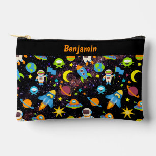 Pochette À Accessoires Kids Outer Space Rocket Planet Noir