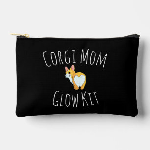 Pochette À Accessoires Kit 'Corgi Mom Glow' Noir Et Blanc Ludique Mignon