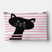 Pochette À Accessoires Kit Selfie - Chat Peeking Noir Cute (Verso)
