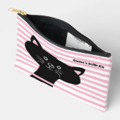 Pochette À Accessoires Kit Selfie - Chat Peeking Noir Cute (Ouvrir)