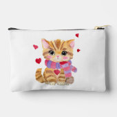 Pochette À Accessoires Kitty de la Saint-Valentin à l'aquarelle (Verso)