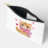 Pochette À Accessoires Kitty de la Saint-Valentin à l'aquarelle (Ouvrir)