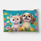 Pochette À Accessoires Kitty et Chiot Nom personnalisé des enfants (Verso)