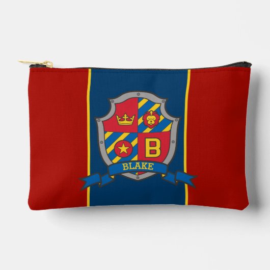 Pochette À Accessoires Knights shield Blake name meaning red blue  (Recto)