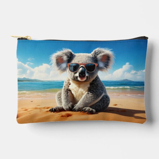 Pochette À Accessoires Koala sur une plage de sable (Recto)