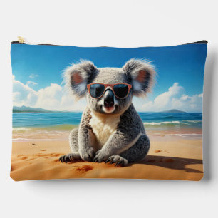 Pochette À Accessoires Koala sur une plage de sable