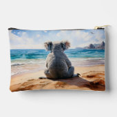 Pochette À Accessoires Koala sur une plage de sable (Verso)