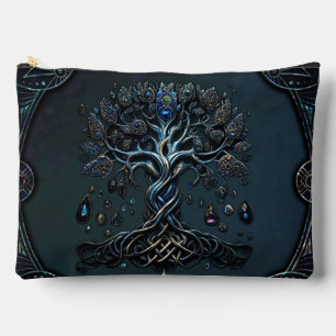 Pochette À Accessoires La brillance de l'arbre de vie les pierres précieu