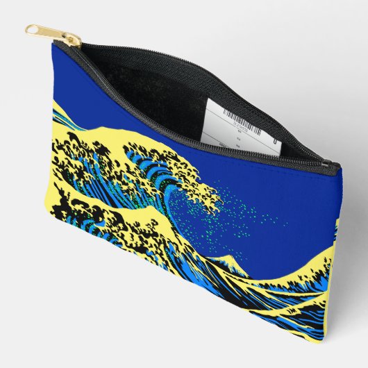 Pochette À Accessoires La grande vague de Hokusai dans le style Pop Vibra (Ouvrir)