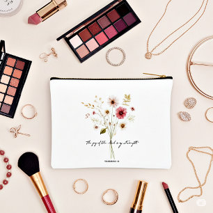 Pochette À Accessoires La Joie du Seigneur monogramme floral minimaliste