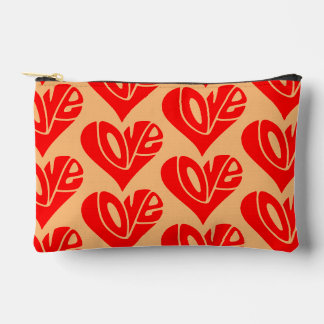 Pochette À Accessoires La typographie de l'amour en forme de coeur