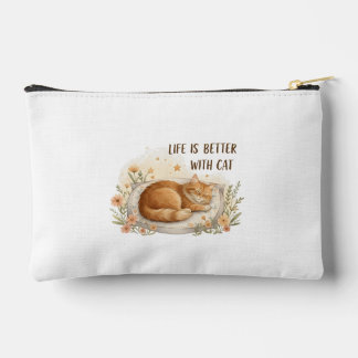 Pochette À Accessoires La vie est meilleure avec un chat - Petite sieste
