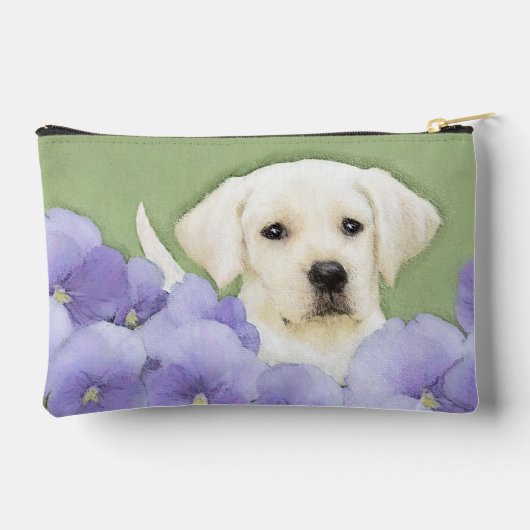Pochette À Accessoires Labrador Retriever Puppy Peinture Chien Jaune Art (Verso)