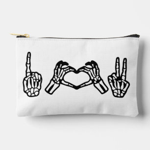 Pochette À Accessoires Langue des signes de la main d'Halloween Je cœur P
