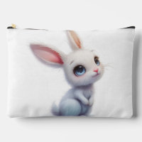 Lapin Blanc Mignon aux Grands Yeux Bleus