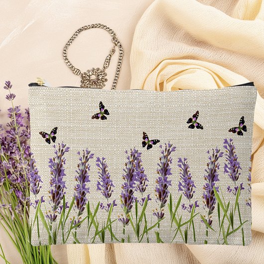 Pochette À Accessoires Lavande et papillons