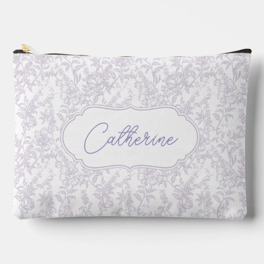 Pochette À Accessoires Lavender Lace Pattern Name Script (Recto)