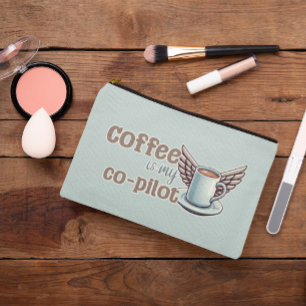 Pochette À Accessoires Le café est mon co-pilote Cosmetic Bag