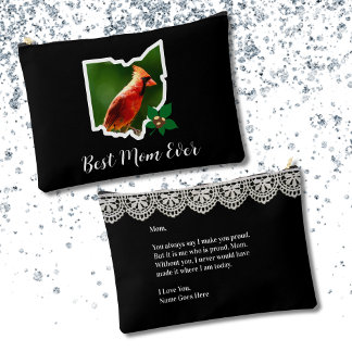 Pochette À Accessoires Le cardinal de maman de l'Ohio et la fête des mère