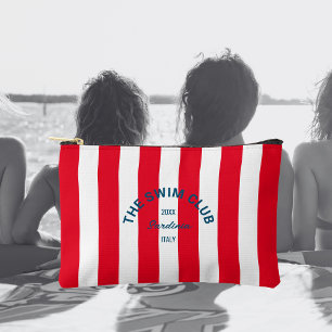Pochette À Accessoires Le club de natation Crest Red Cabana Stripe