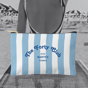 Pochette À Accessoires Le Quarantième Club Blue Cabana Rayure 40e Anniver