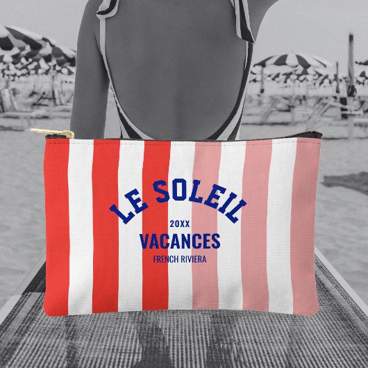 Pochette À Accessoires Le Soleil Vacances Côte d'Azur Cabana Stripe