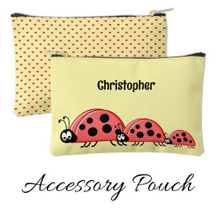 Pochette À Accessoires Les enfants adorables coccinelles ajoutent un nom