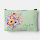 Pochette À Accessoires Les fleurs de Gerbera ajoutent un nom vert (Recto)