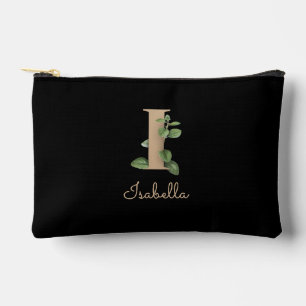 Pochette À Accessoires LETTRE D'OR MONOGRAPHIQUE BOtanique Élégante I