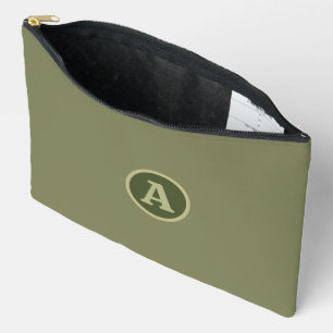 Pochette À Accessoires Lettre personnalisée vert armée uni tendance.